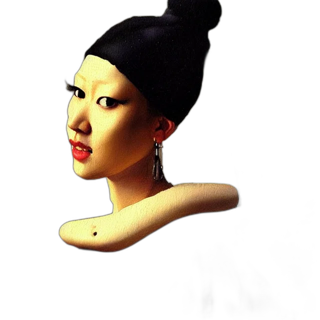 mask, hat, jewelry, face, photorealistic, 3d render, concept art, oil painting transparent PNG cut-out
