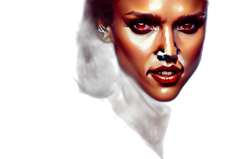 face, photorealistic, concept art, comic book art, fantasy art, outer space, neon lights, award transparent PNG cut-out