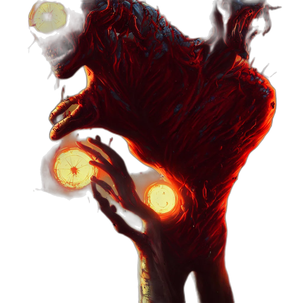 food, hair, creature, staff, concept art, fantasy art, 3d render, photorealistic transparent PNG cut-out
