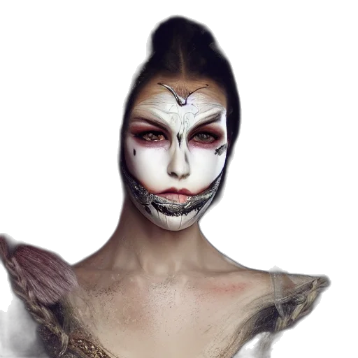 mask, face, creature, jewelry, fantasy art, photorealistic, concept art, comic book art transparent PNG cut-out