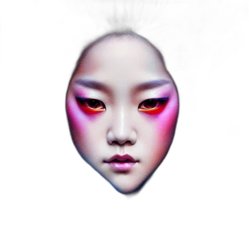 face, mask, robot, creature, vaporwave, photorealistic, cyberpunk, concept art transparent PNG cut-out