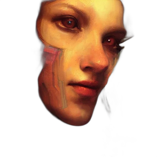 face, mask, creature, robot, photorealistic, fantasy art, concept art, cyberpunk transparent PNG cut-out