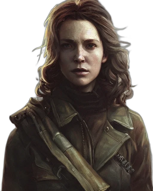 jacket, face, weapon, staff transparent PNG cut-out