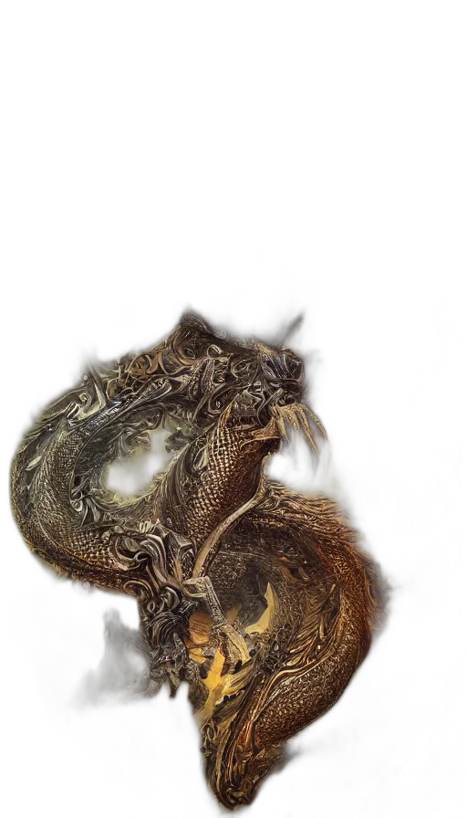 dragon, animal, creature, staff transparent PNG cut-out