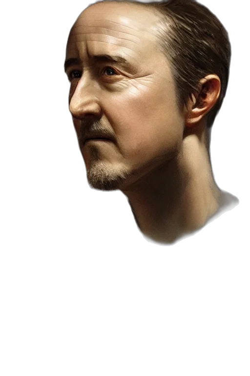 face, mask, robot, staff, photorealistic, 3d render, concept art, cartoon transparent PNG cut-out