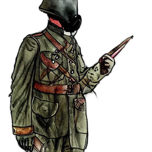 jacket, staff, weapon, hat transparent PNG cut-out
