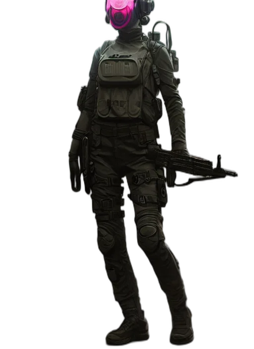 weapon, staff, jacket, robot transparent PNG cut-out