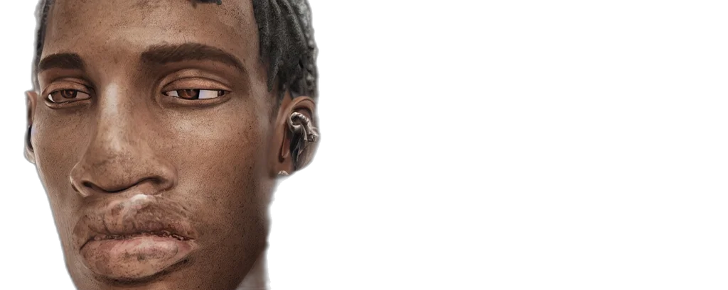 face, jewelry, photorealistic, trans, human, travis, scott, intricate transparent PNG cut-out