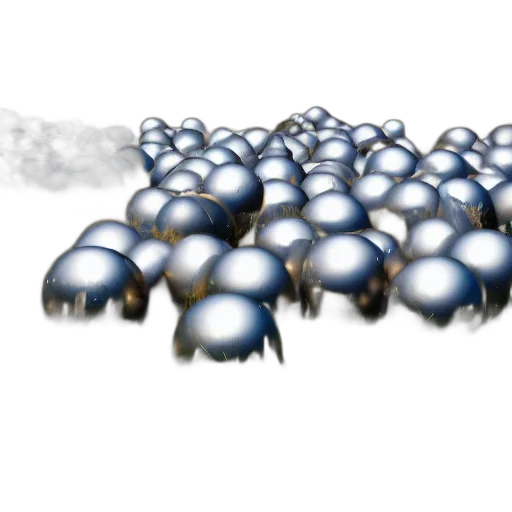 robot, 3d render, concept art, fog, field, metal, balls transparent PNG cut-out