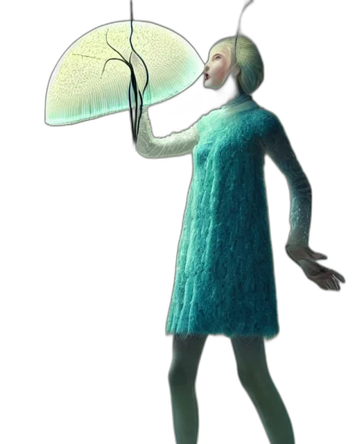 umbrella, mask, dress, staff transparent PNG cut-out
