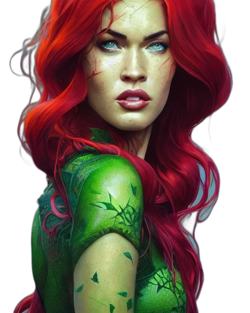 comic book art, fantasy art, concept art, photorealistic, green, red, highly, detailed transparent PNG cut-out