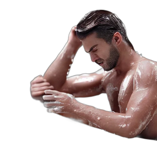 hair, photorealistic, 3d render, underwater transparent PNG cut-out