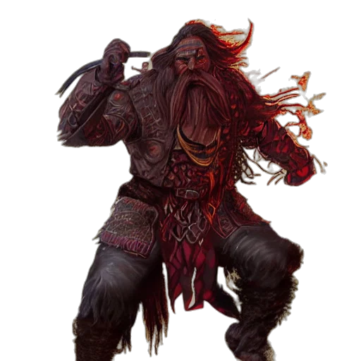 staff, creature, concept art, fantasy art, red, dnd, render, man transparent PNG cut-out