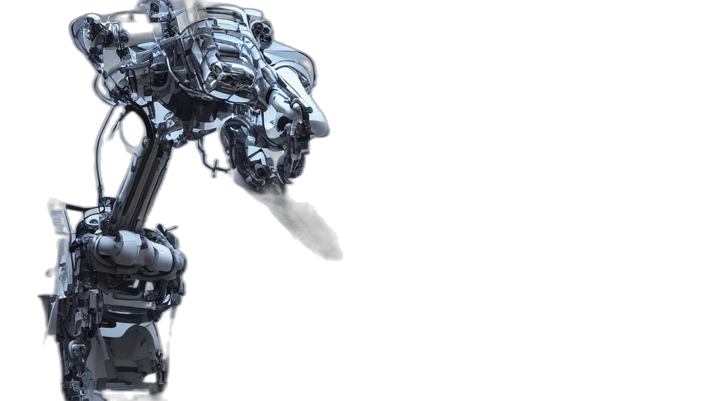 robot, weapon, concept art, 3d render transparent PNG cut-out