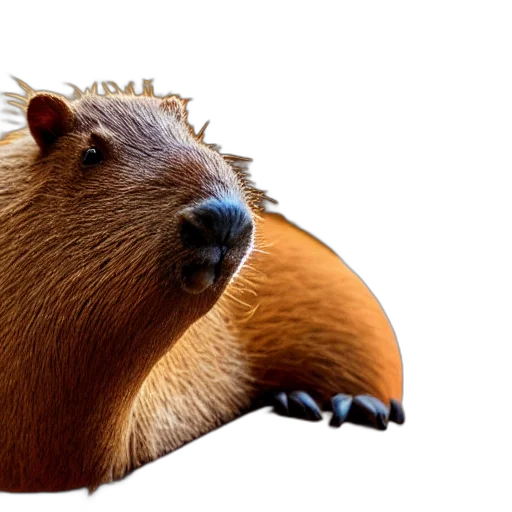 animal, hat, creature, staff, photorealistic, 3d render, concept art, capybara transparent PNG cut-out