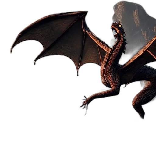 dragon, creature, animal, staff transparent PNG cut-out