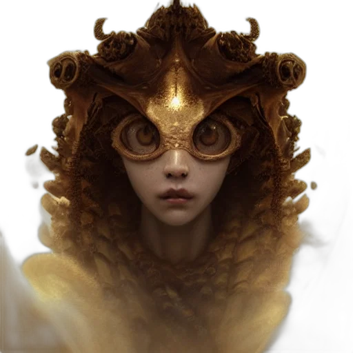 mask, crown, face, creature, fantasy art, concept art, photorealistic, 3d render transparent PNG cut-out