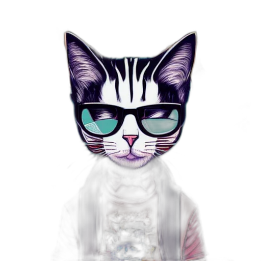 animal, staff, pixel art, vaporwave, cartoon, concept art, pastel, monochrome transparent PNG cut-out