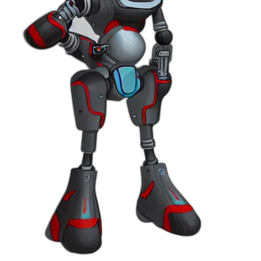 robot, staff, 3d render, concept art, cartoon, pixel art, rabbit, style transparent PNG cut-out