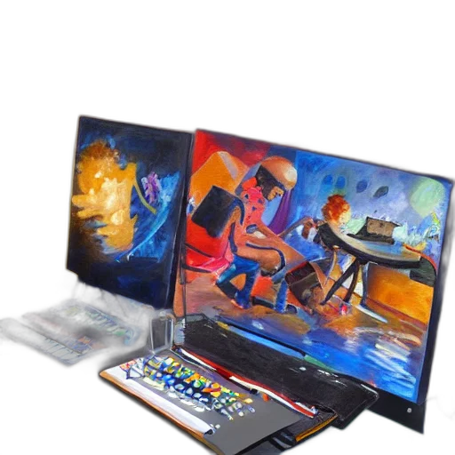 concept art, photorealistic, oil painting, 3d render transparent PNG cut-out