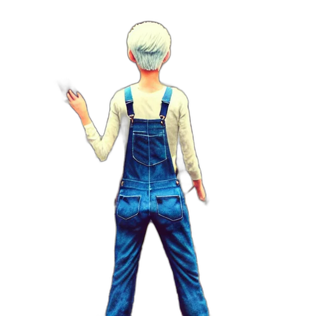 jacket, staff, robot, weapon, concept art, cartoon, pixel art, watercolor transparent PNG cut-out