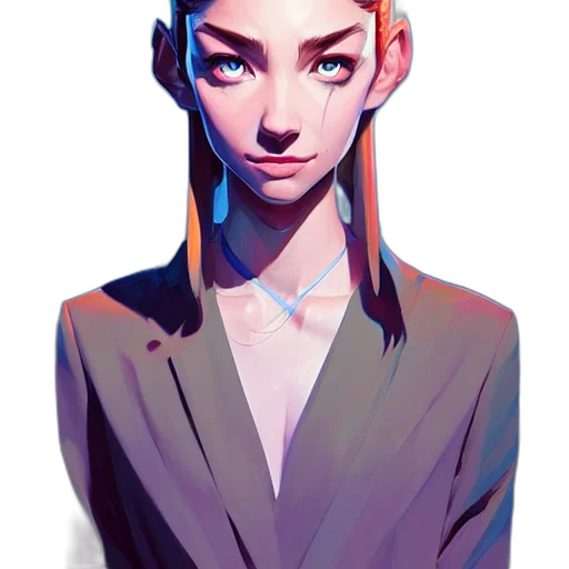 face, jacket, staff, robot transparent PNG cut-out
