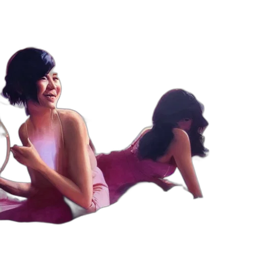 concept art, photorealistic, 3d render, vaporwave, underwater, dreamy, atmospheric, painting transparent PNG cut-out