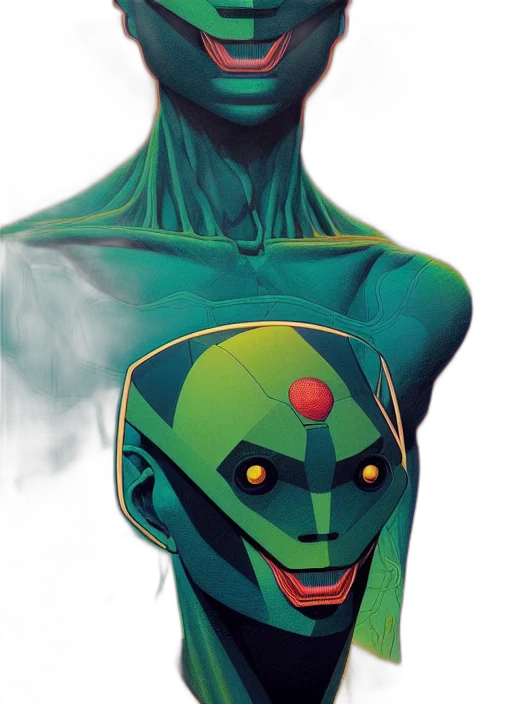 robot, mask, face, creature transparent PNG cut-out