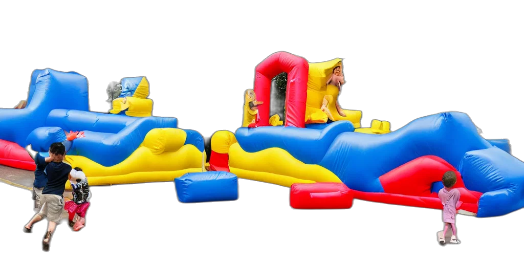 furniture, shoes, 3d render, bouncy, castle, children, inside, blowing transparent PNG cut-out