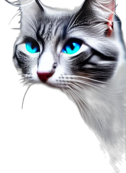 animal, creature, robot, face, photorealistic, 3d render, vaporwave, fantasy art transparent PNG cut-out