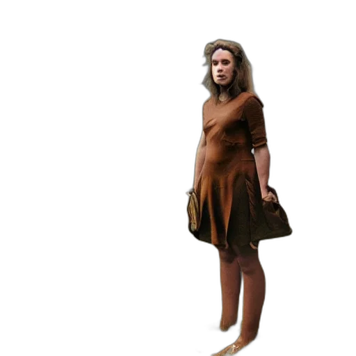 dress, jacket, staff, creature transparent PNG cut-out