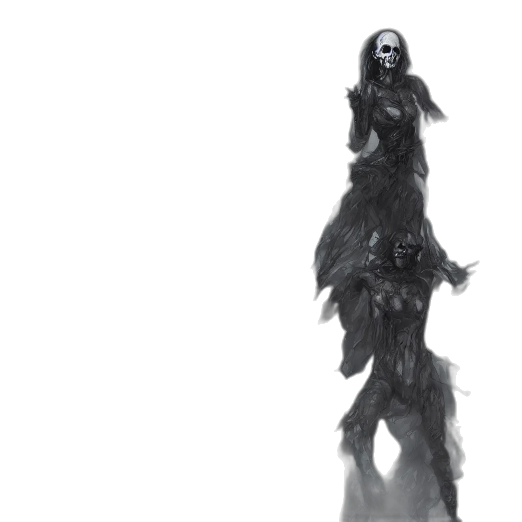 creature, dress, hair, concept art transparent PNG cut-out