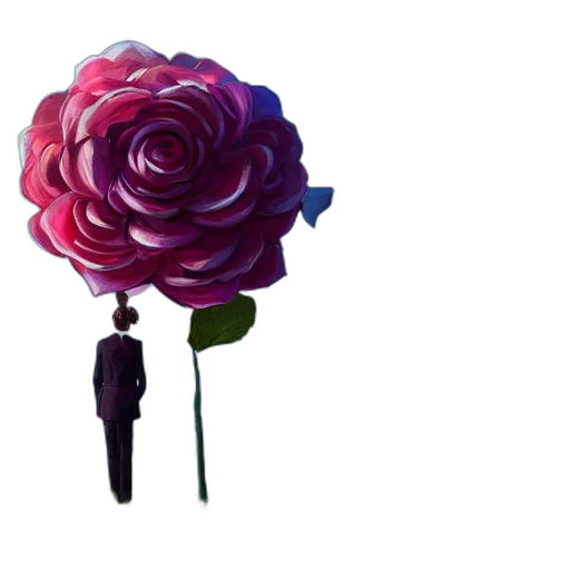 flower, umbrella, crown, jacket, 3d render, concept art, pixel art, photorealistic transparent PNG cut-out