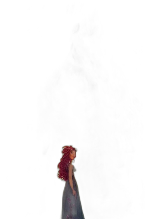 dress, staff, hair, sword transparent PNG cut-out