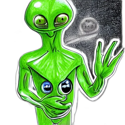 creature, staff, robot, concept art, comic book art, cartoon, fantasy art, outer space transparent PNG cut-out