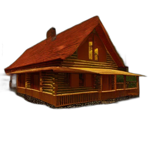 building, furniture, 3d render, concept art, photorealistic, pixel art, log, cabin transparent PNG cut-out