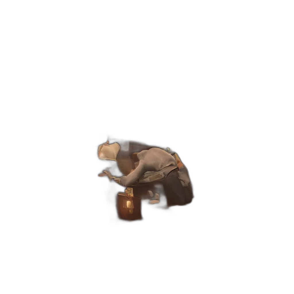 furniture, animal, hat, creature, pixel art, 3d render, concept art, fantasy art transparent PNG cut-out