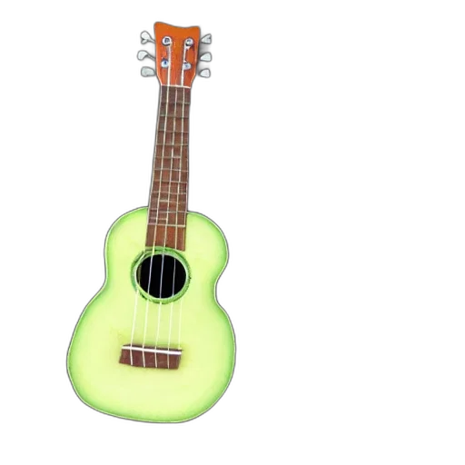 3d render, photorealistic, avocado, ukulele transparent PNG cut-out