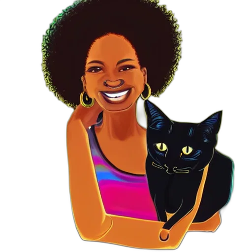 cartoon, pixel art, photorealistic, comic book art, adult, black, woman, light transparent PNG cut-out
