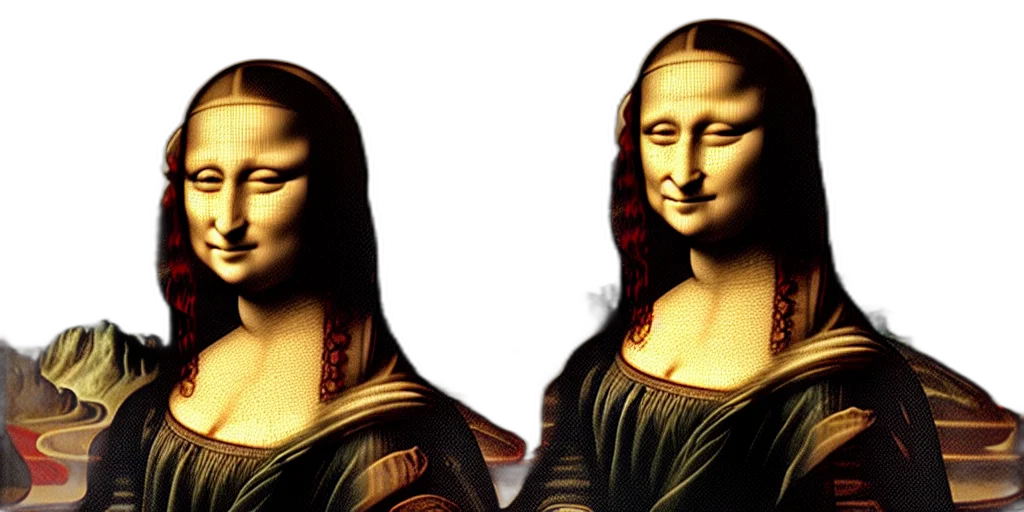 face, mask, photorealistic, 3d render, oil painting, mona, lisa, looking transparent PNG cut-out
