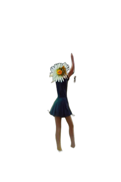 dress, flower, staff, crown transparent PNG cut-out