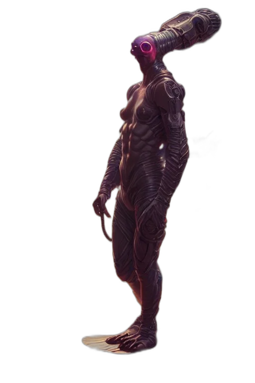 staff, dress, creature, sword, concept art, 3d render, fantasy art, comic book art transparent PNG cut-out