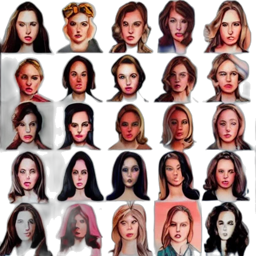face, photorealistic, concept art, pixel art transparent PNG cut-out