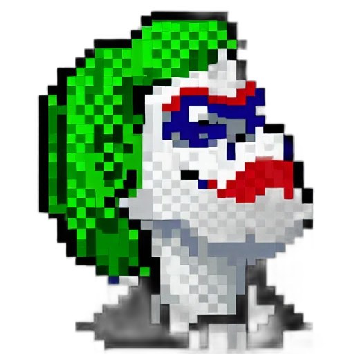 robot, creature, mask, staff, pixel art, vaporwave, concept art, 3d render transparent PNG cut-out