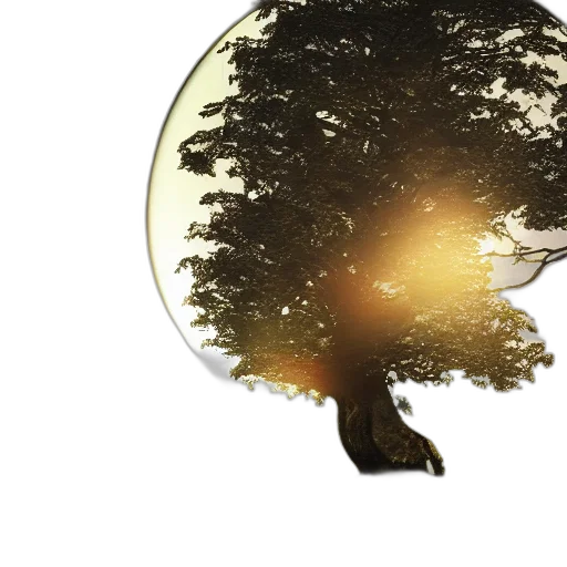 tree, hair, photorealistic, 3d render transparent PNG cut-out