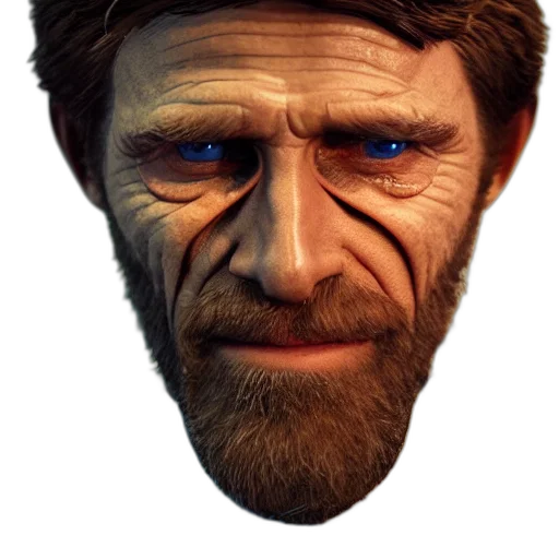 face, mask, staff, creature, photorealistic, concept art, 3d render, pixel art transparent PNG cut-out