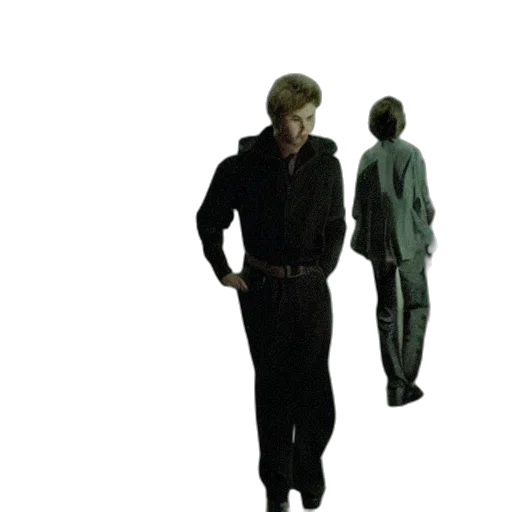 jacket, staff, robot, 3d render, concept art, photorealistic, city street, fog transparent PNG cut-out