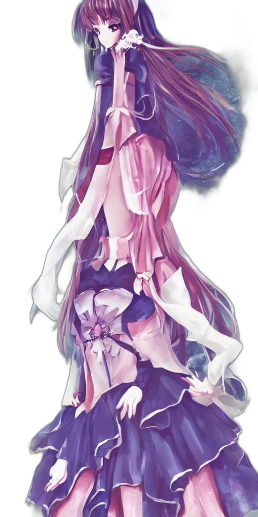 dress, staff, weapon, crown, anime, fantasy art, concept art, pixel art transparent PNG cut-out