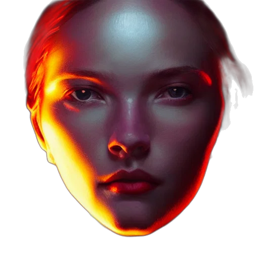 face, mask, robot, jewelry, photorealistic, 3d render, concept art, fantasy art transparent PNG cut-out