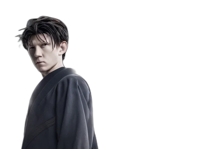 jacket, staff, photorealistic, concept art, gojo, satoru, cosplay, tom transparent PNG cut-out